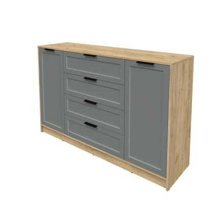 Тумба Тренд КТ-Т160 (Дуб золотой ЛДСП/ Серый ЛМДФ) Ш1600 В1020 Г451